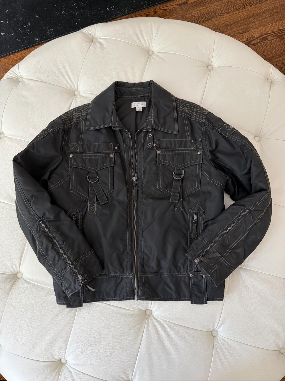 Barneys New York Black Military-Style Field Jacket